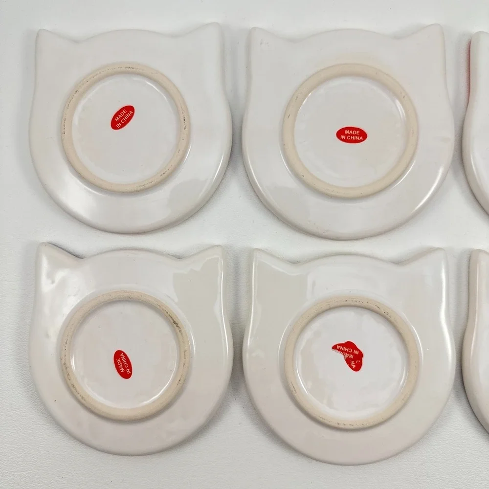 Cat Drink Coasters Ceramic Modern Vibrant Colors 4